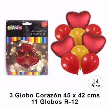 Globos Candy Rojo - BALLONTEX set 14 piezas