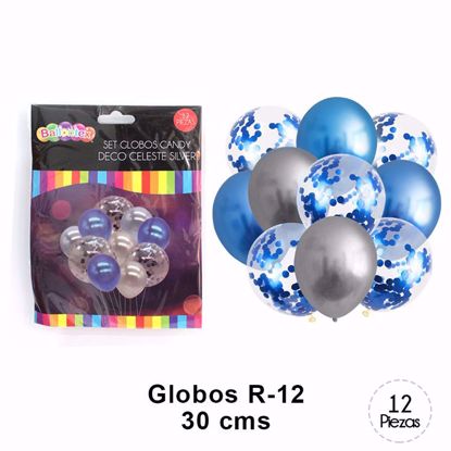 Globos Candy Deco celestes - BALLONTEX set 12 piezas