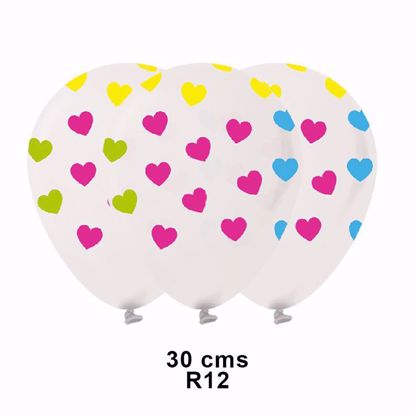 Globos decorativos con corazones 30 cms.