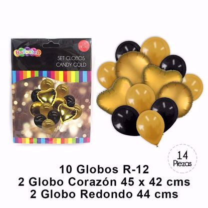 Globos Candy Dorados - BALLONTEX set 14 piezas
