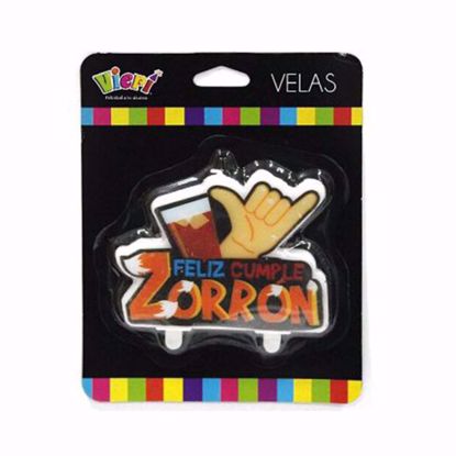 Velas Feliz Cumple Zorrón - VIERI 6 x 4 cms.