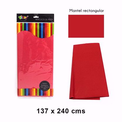 Mantel rojo - VIERI plástico 137 x 240 cms.