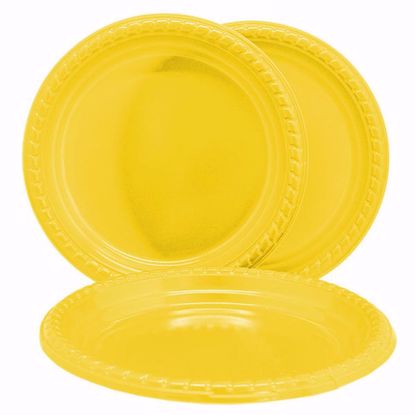 Plátos plásticos color amarillo